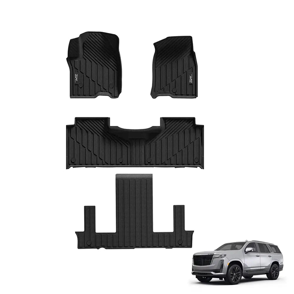 Cadillac Escalade/Chevy Tahoe / GMC Yukon (Bucket Seating) Adrian 3W All - Weather Custom Thorex™ Floor Mats for 7 Seat 2021 - 2026 - Adrian.UAE