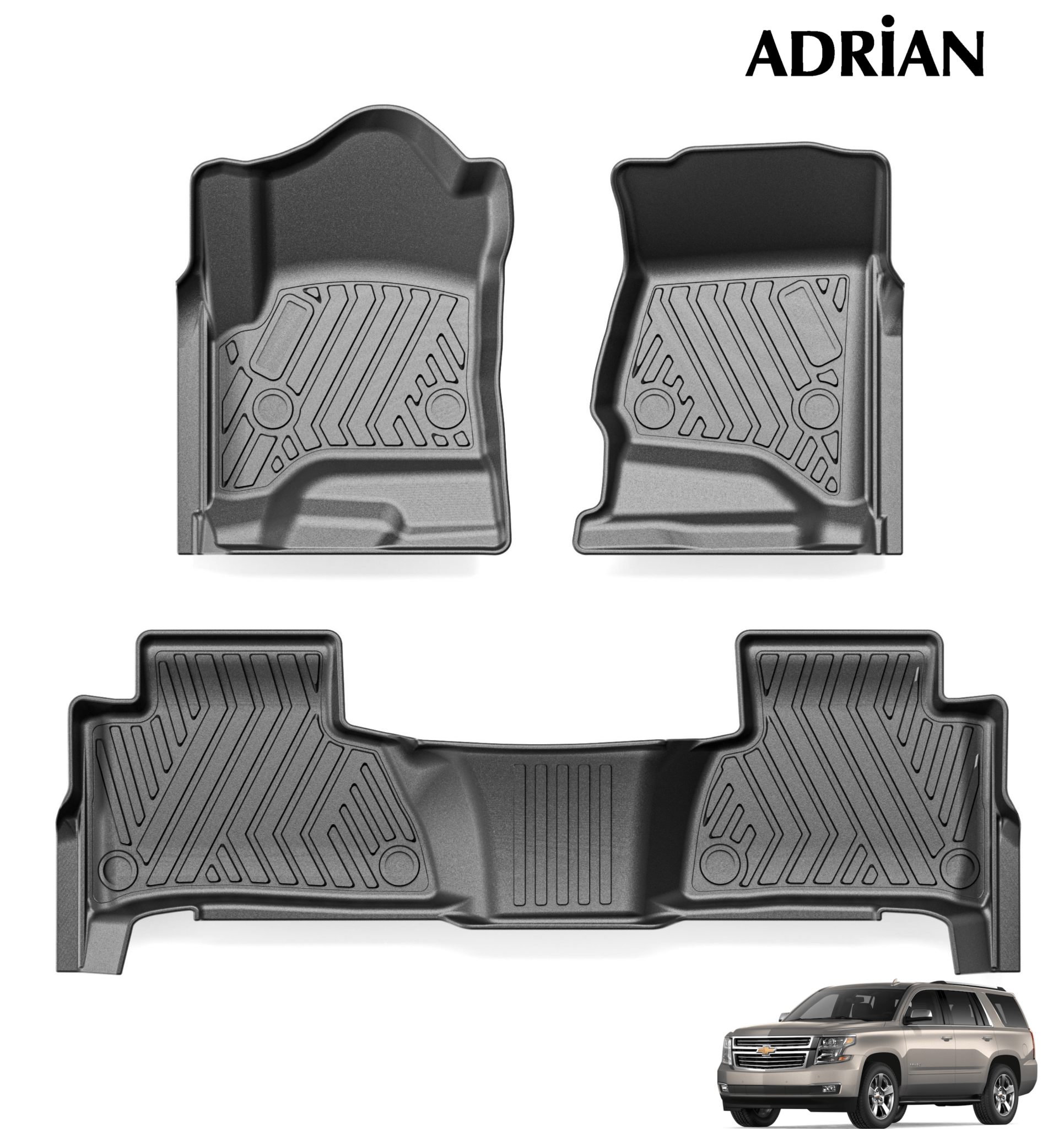Chevrolet Tahoe/GMC Yukon 2015 - 2020 (Short Chassis - 2nd Row Bench Seats) - Sport Series Car Mats - Adrian.UAE