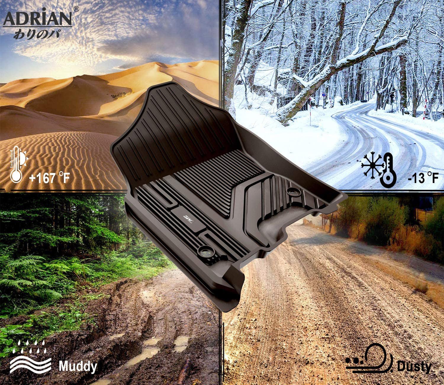 Dodge Ram 1500 2019 - 2025 Crew Cab (Without rear under seat Storage) Adrian Pro Series Car Mats - Adrian.UAE