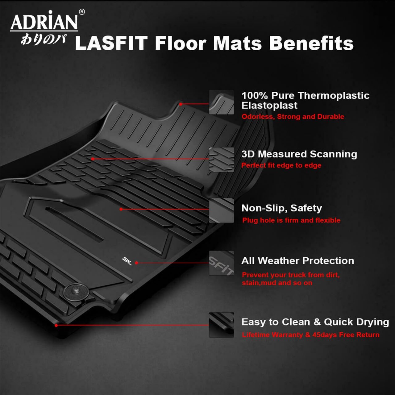 GMC Sierra/ Sierra Denali SuperCrew Cab/ Chevrolet Silverado 2019 - 2025 - Adrian Pro Series Car Mats - Adrian.UAE