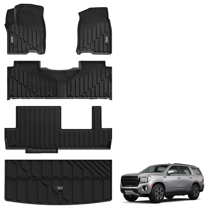 GMC Yukon/Chevrolet Tahoe//Cadillac Escalade 2021 - 2026 (Short Chassis - 2nd Row Bench Seats) - Pro Series Car Mats - Adrian.UAE