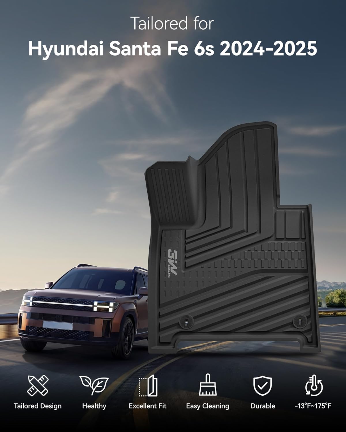 Hyundai Santa Fe 2024 - 2026 - Adrian Pro Series Car Mats - Adrian.UAE