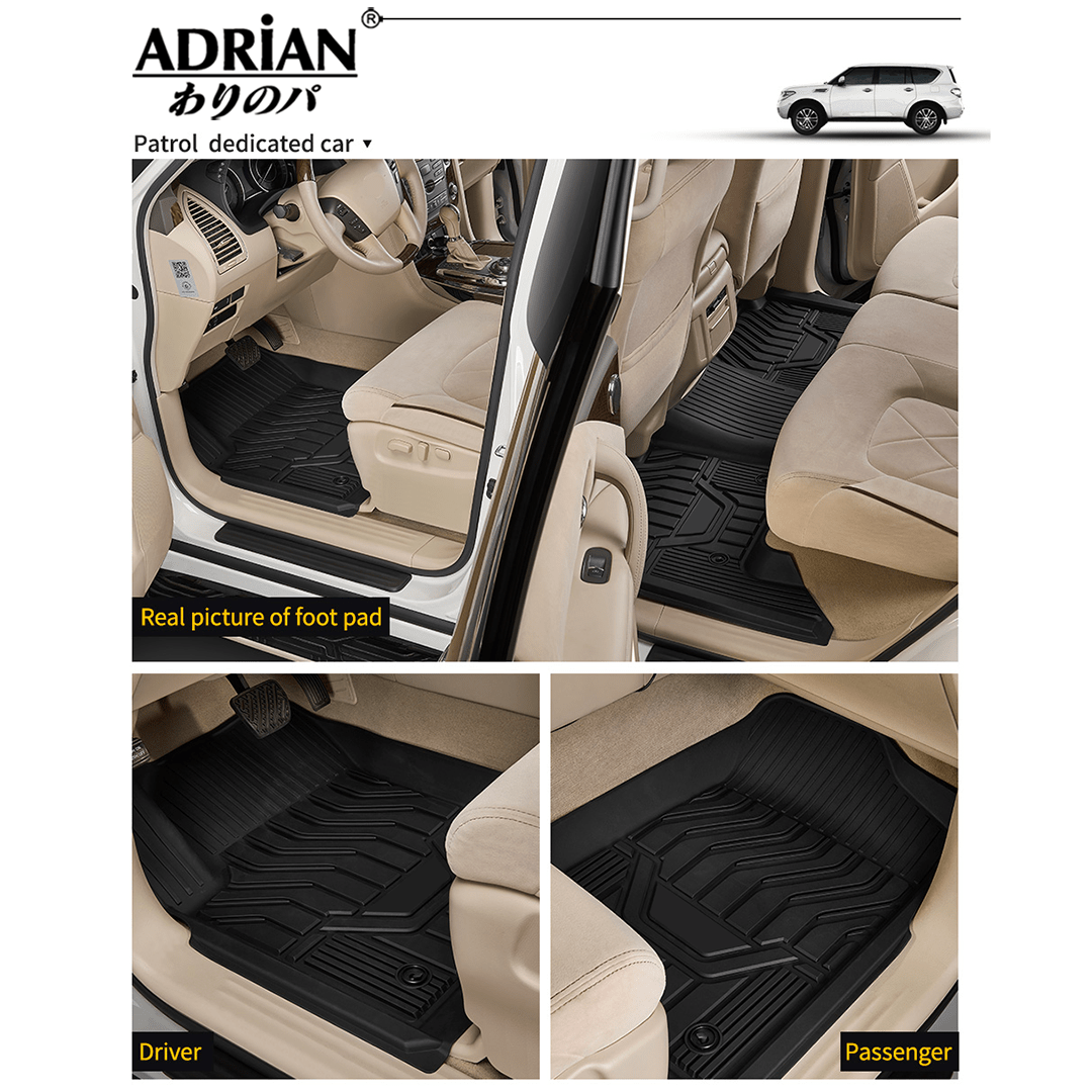 Nissan Patrol / Infiniti QX80 2010 - 2024 Adrian 3W Car Mats Pro Series - Adrian.UAE