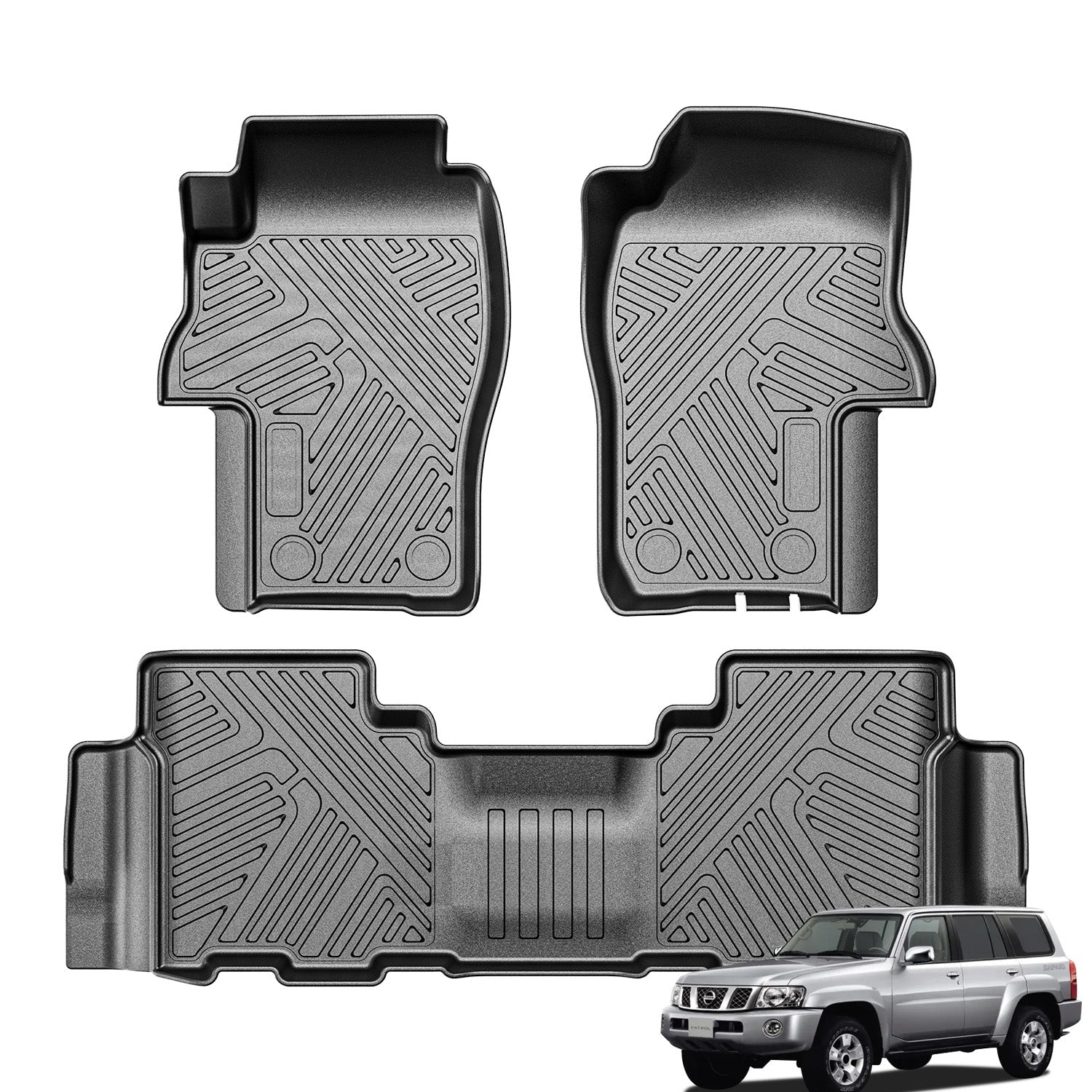 Nissan Patrol Super Safari Y61 (1998 - 2025) - Sport Series Car Mats - Adrian.UAE