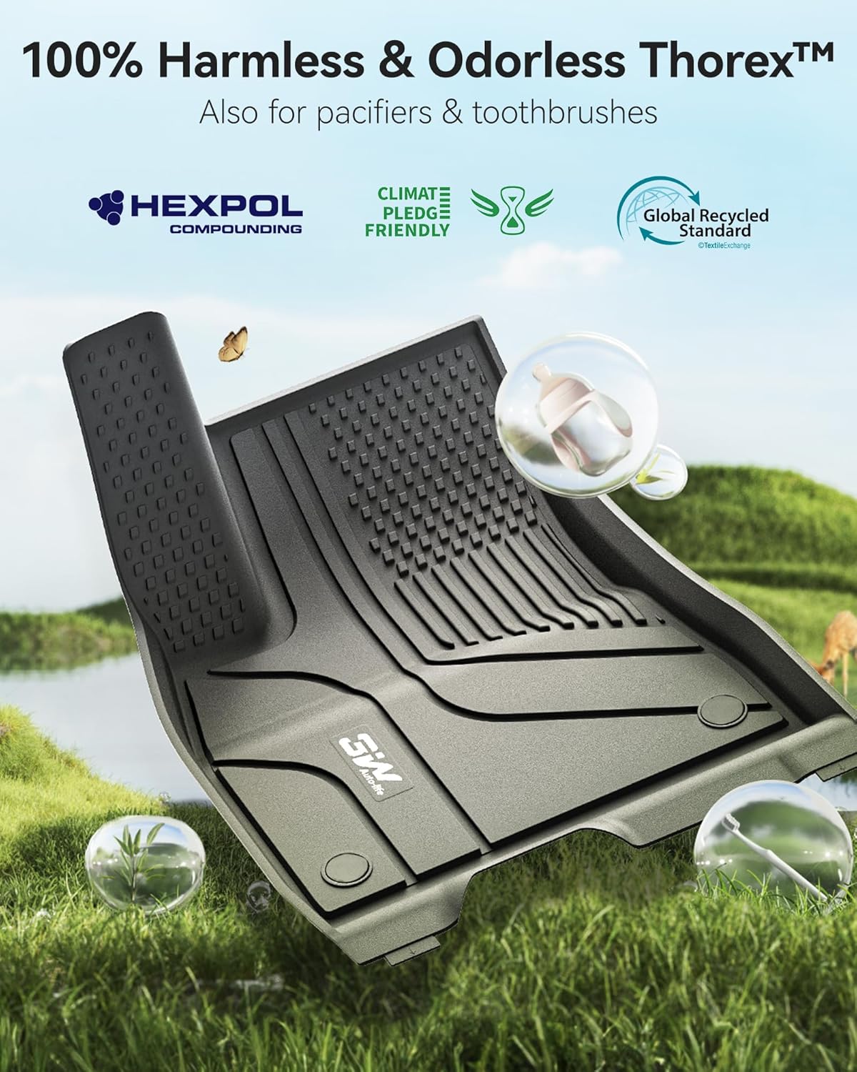 Tesla Model 3 2024 - 2026 Highland New Generation ADRIAN 3W Custom Floor Mats TPE Material & All - Weather Protection - Adrian.UAE