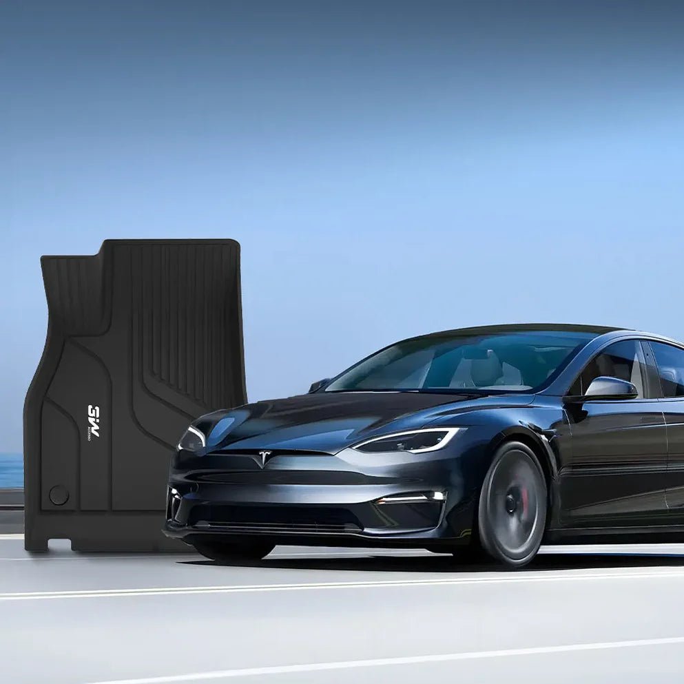 Tesla Model X 6 Seats 2021 - 2025 ADRIAN 3W Custom Floor Mats TPE Material & All - Weather Protection - Adrian.UAE