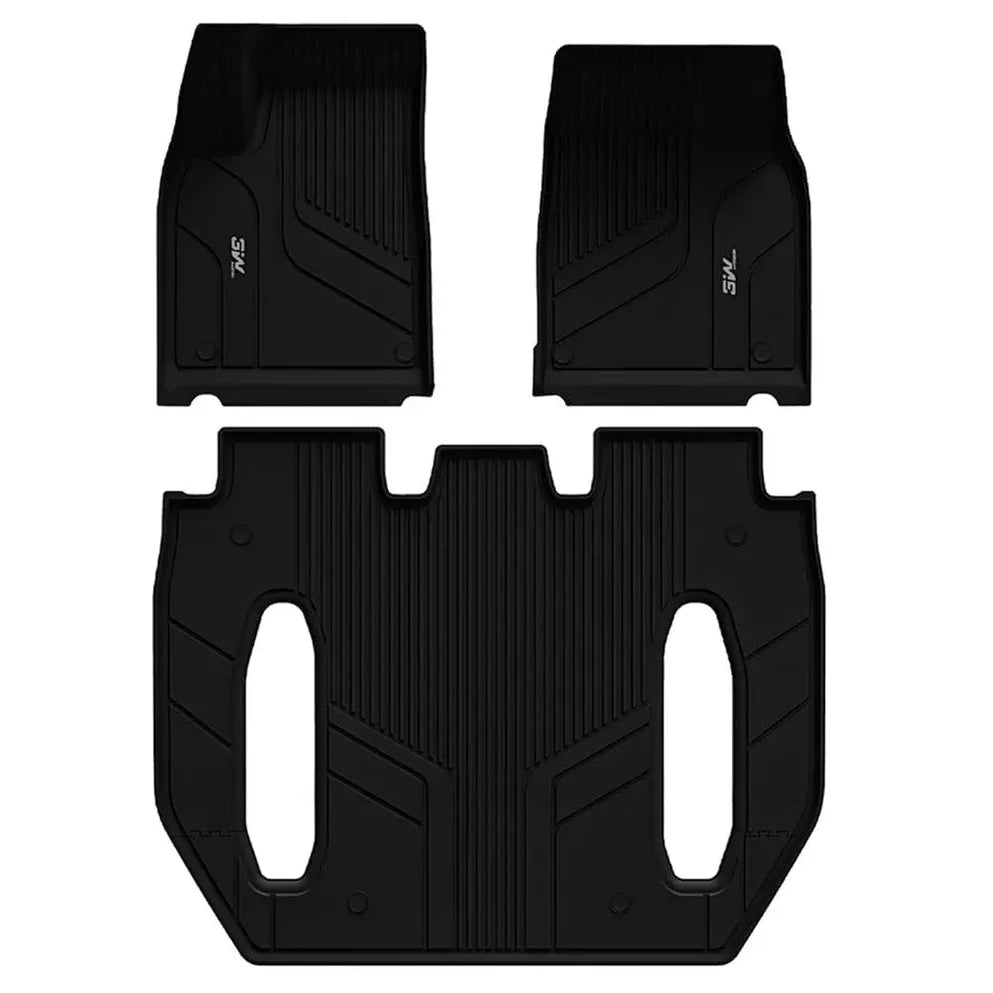Tesla Model X 6 Seats 2021 - 2025 ADRIAN 3W Custom Floor Mats TPE Material & All - Weather Protection - Adrian.UAE