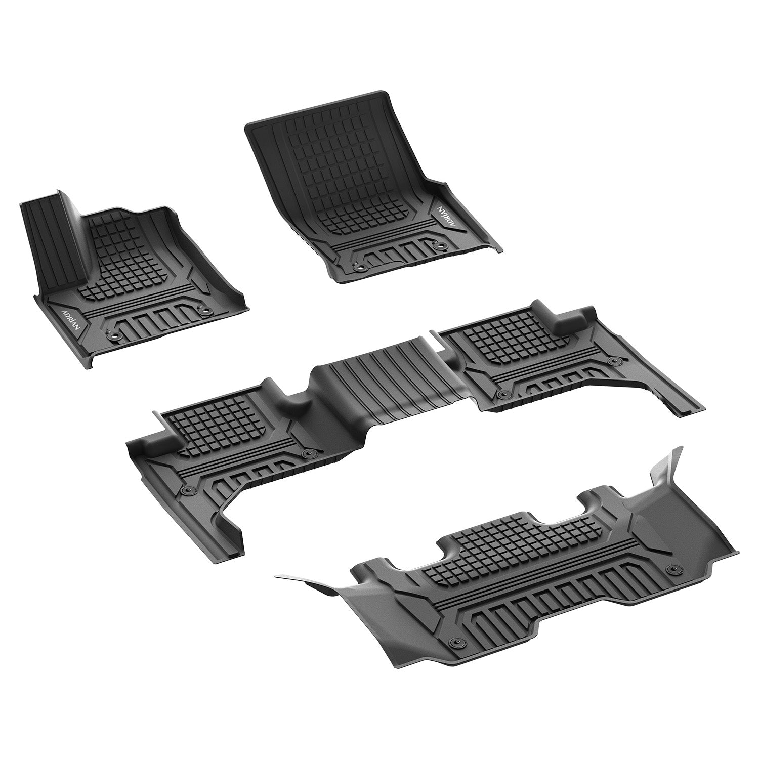 Toyota Land cruiser 2022 - 2025(3 Rows) Black Color - 3W ADRIAN Car Mats - Adrian.UAE
