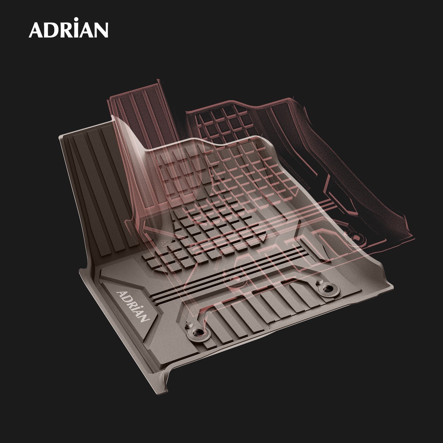 Toyota Land cruiser 2022 - 2026 (3 Rows) 3W ADRIAN Car Mats - Adrian.UAE