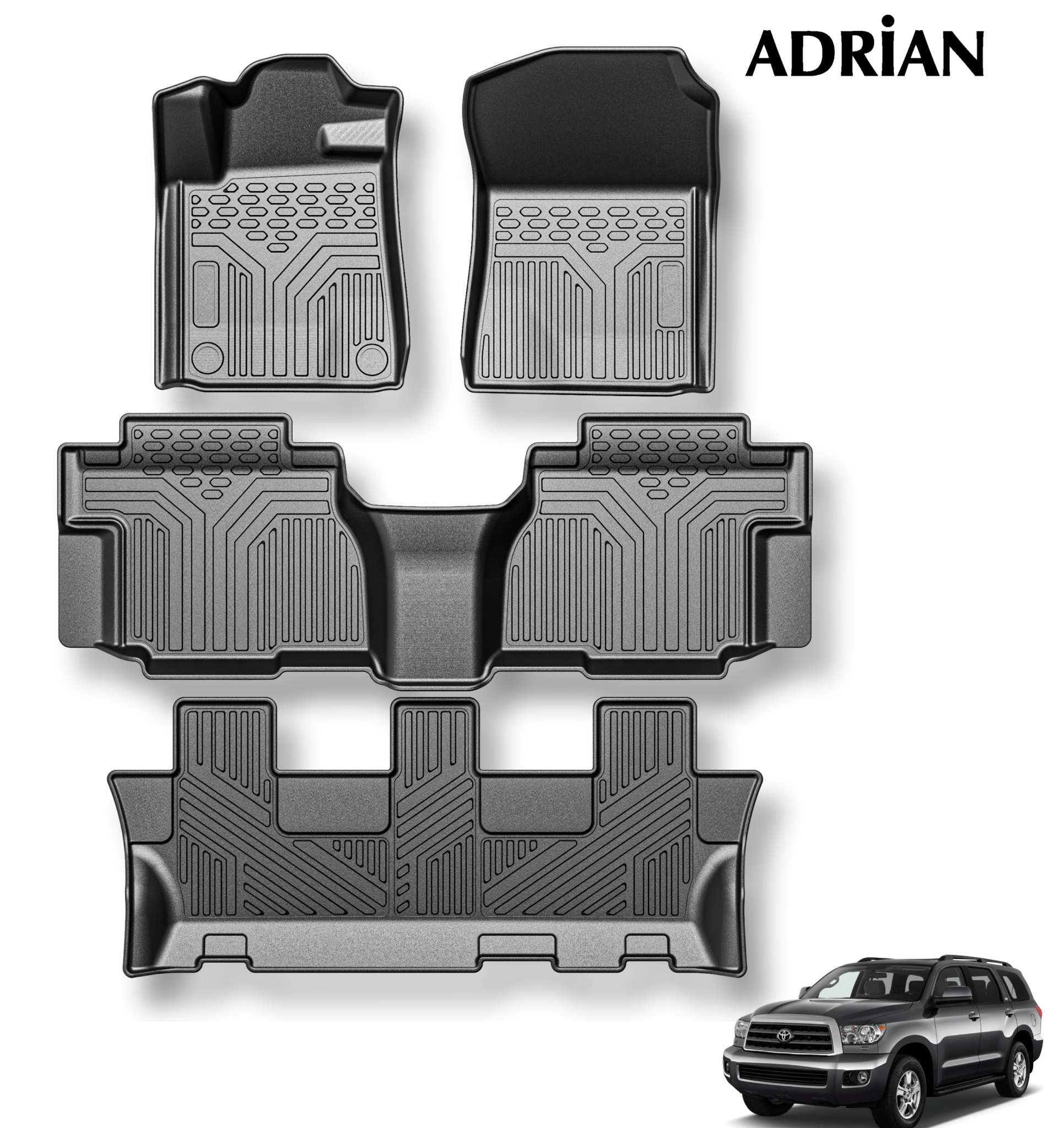 Toyota Sequoia 2007 - 2021 - Sport Series Car Mats - Adrian.UAE