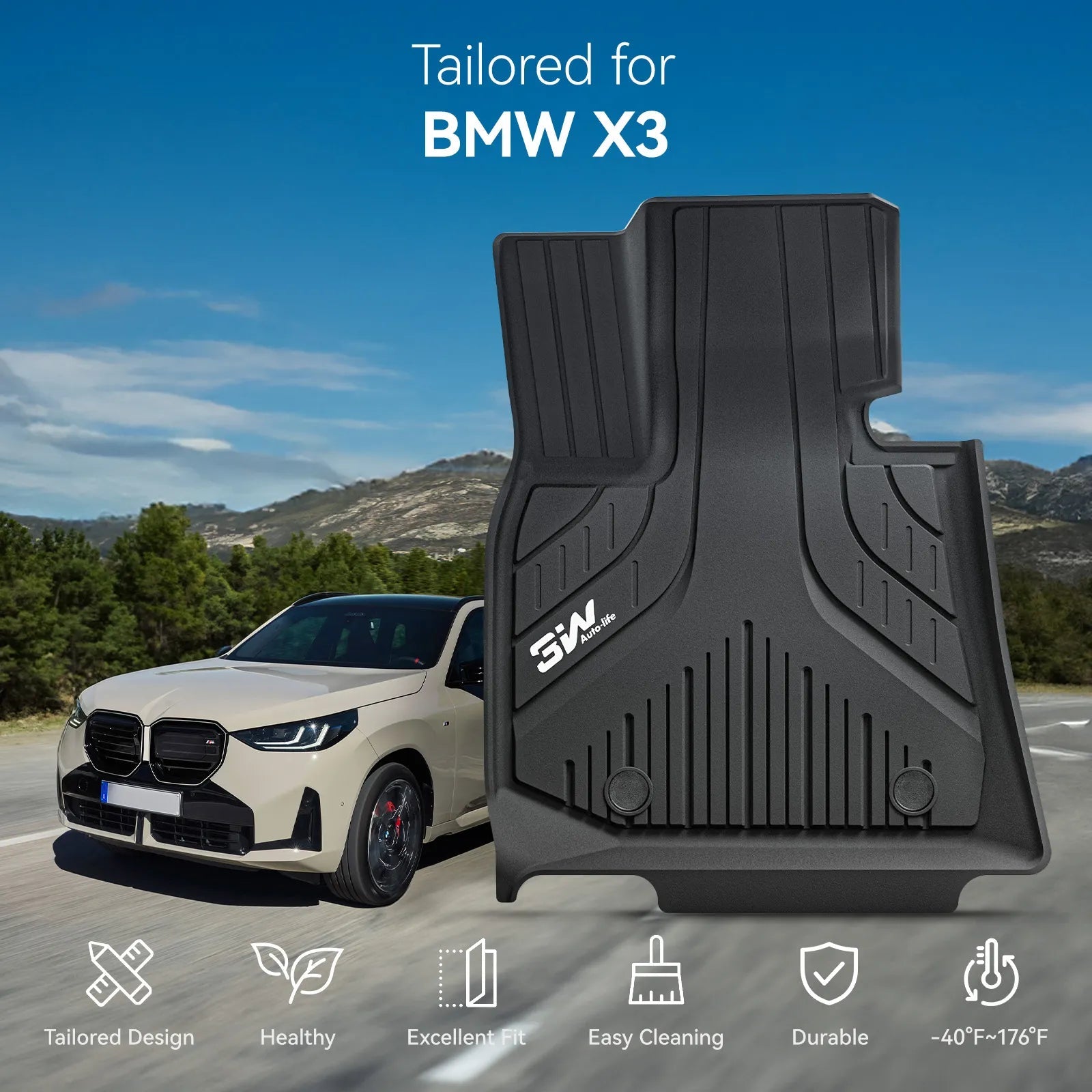 BMW X3/X4 2025 - 2026 - Adrian 3W Series Car Mats - Adrian.UAE