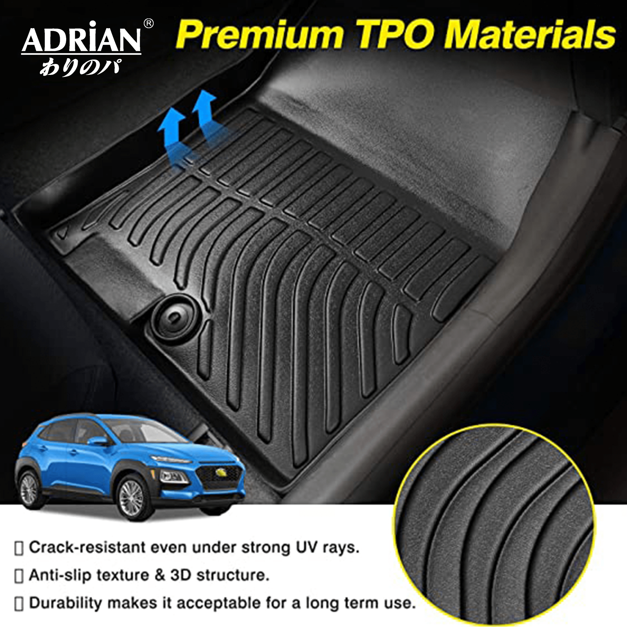 Hyundai Kona 2018 - 2023 - Comfort Series Car Mats - Adrian.UAE