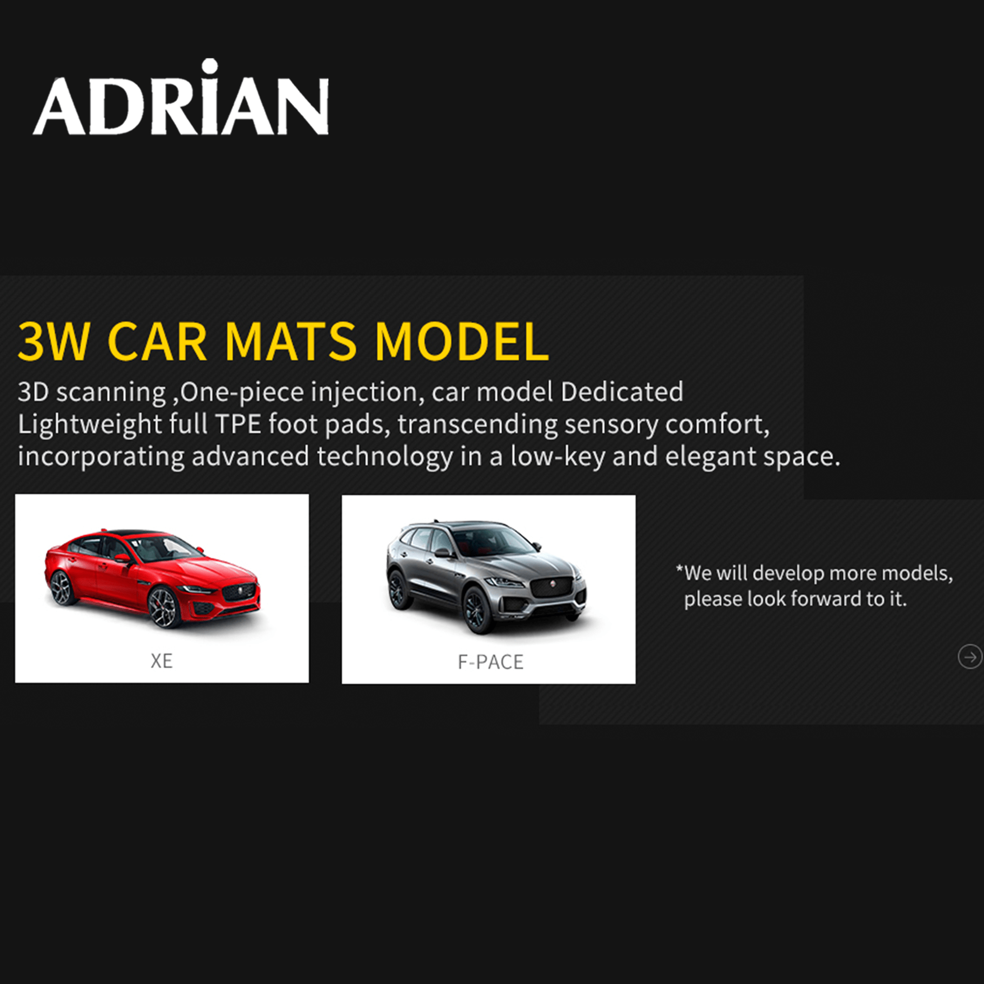 Jaguar F - Pace 2016 - 2025 - Pro Series Car Mats - Adrian.UAE