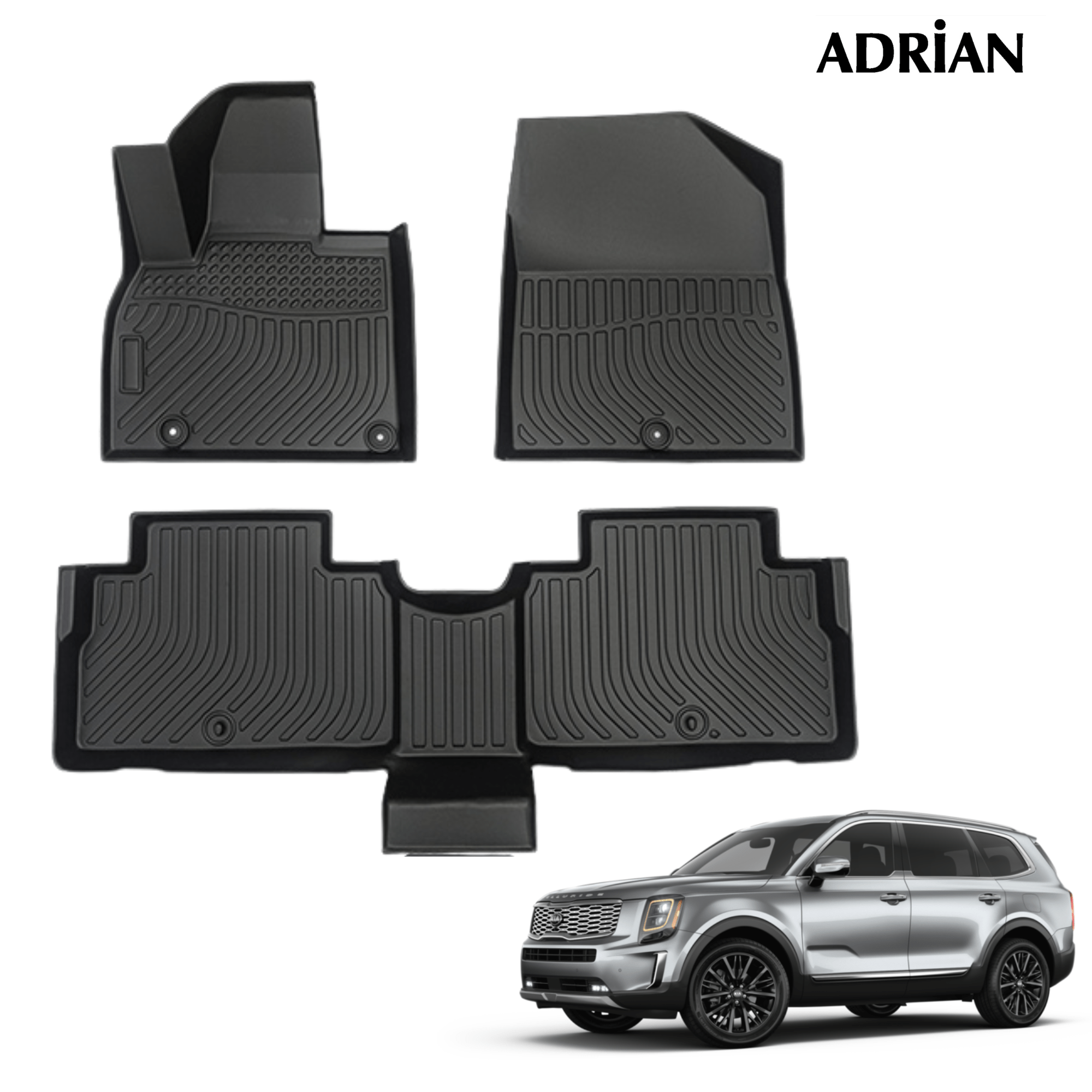 Kia Telluride 2020 - 2025 - Comfort Series Car Mats - Adrian.UAE