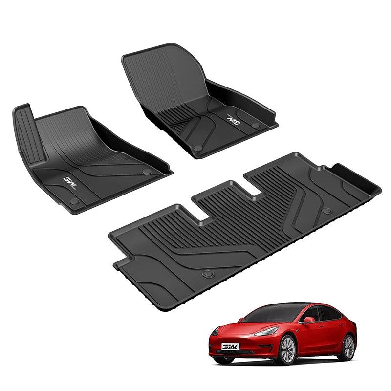 Tesla Model 3 2021 - 2023 ADRIAN 3W Custom Floor Mats TPE Material & All - Weather Protection - Adrian.UAE