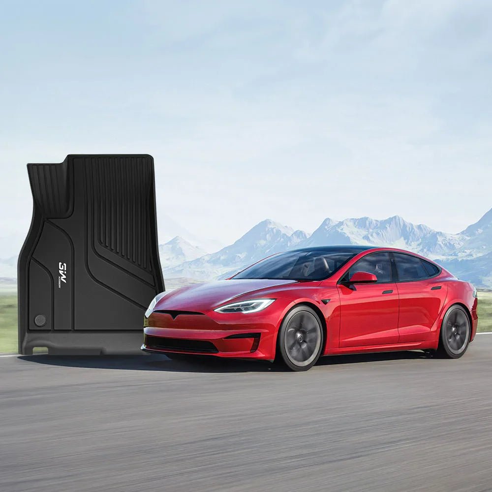 Tesla Model S 2022 - 2025 ADRIAN Custom Floor Mats TPE Material & All - Weather Protection - Adrian.UAE