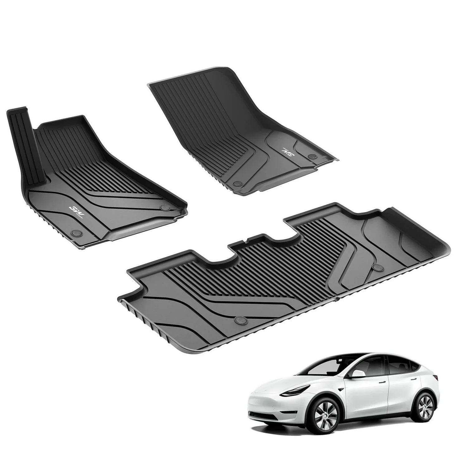 Tesla Model Y 2020 - 2024 ADRIAN 3W Custom Floor Mats TPE Material & All - Weather Protection 5 - Seater - Adrian.UAE
