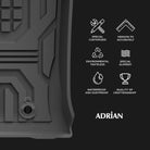 Toyota Land cruiser 2022 - 2025(3 Rows) Black Color - 3W ADRIAN Car Mats - Adrian.UAE